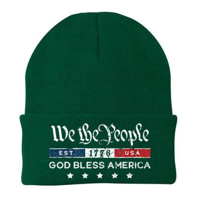 Vintage 4th Of July We The People Usa God Knit Cap Winter Beanie