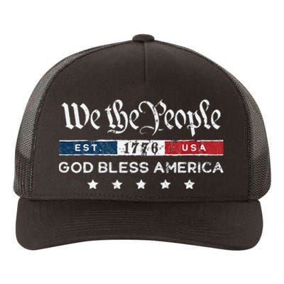 Vintage 4th Of July We The People Usa God Yupoong Adult 5-Panel Trucker Hat