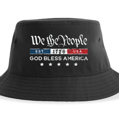 Vintage 4th Of July We The People Usa God Sustainable Bucket Hat