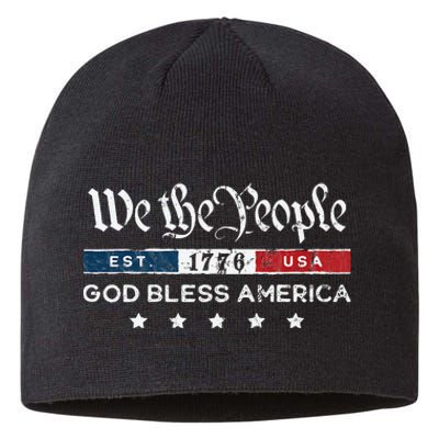 Vintage 4th Of July We The People Usa God Sustainable Beanie