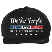 Vintage 4th Of July We The People Usa God Wool Snapback Cap