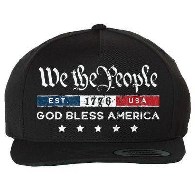 Vintage 4th Of July We The People Usa God Wool Snapback Cap