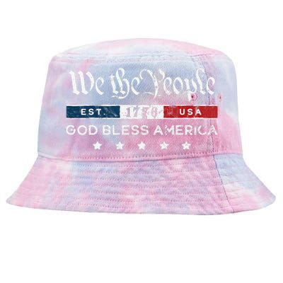 Vintage 4th Of July We The People Usa God Tie-Dyed Bucket Hat