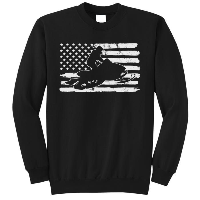 Vintage 4th Of July USA Flag Snowmobile Snow Mobile Sweatshirt