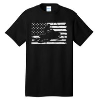 Vintage 4th Of July USA Flag Snowmobile Snow Mobile Tall T-Shirt