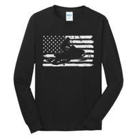 Vintage 4th Of July USA Flag Snowmobile Snow Mobile Tall Long Sleeve T-Shirt