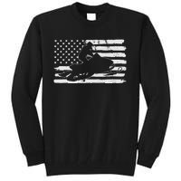 Vintage 4th Of July USA Flag Snowmobile Snow Mobile Tall Sweatshirt