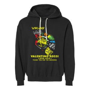 Vr 46 Valentino Rossi 19962021 Thank You For The Memories Garment-Dyed Fleece Hoodie