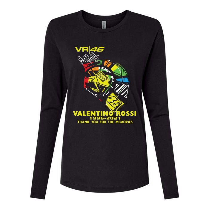 Vr 46 Valentino Rossi 19962021 Thank You For The Memories Womens Cotton Relaxed Long Sleeve T-Shirt