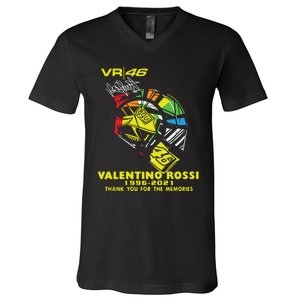 Vr 46 Valentino Rossi 19962021 Thank You For The Memories V-Neck T-Shirt