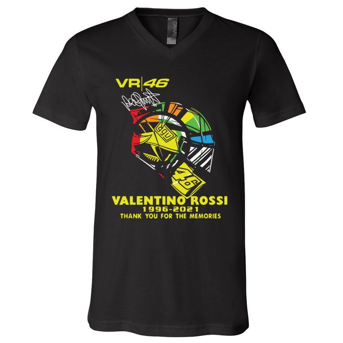 Vr 46 Valentino Rossi 19962021 Thank You For The Memories V-Neck T-Shirt