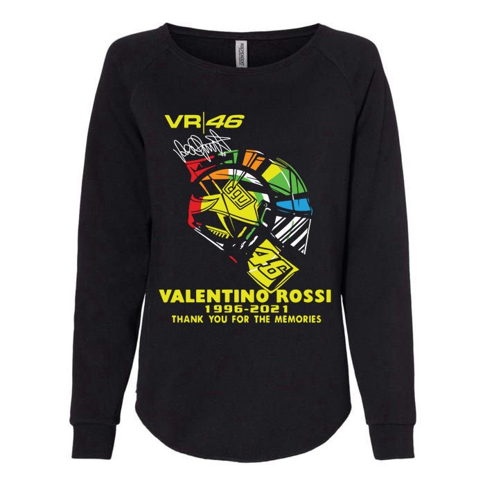 Vr 46 Valentino Rossi 19962021 Thank You For The Memories Womens California Wash Sweatshirt