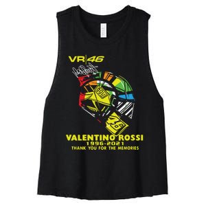 Vr 46 Valentino Rossi 19962021 Thank You For The Memories Women's Racerback Cropped Tank