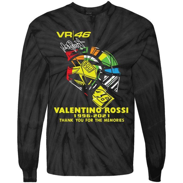 Vr 46 Valentino Rossi 19962021 Thank You For The Memories Tie-Dye Long Sleeve Shirt