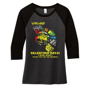 Vr 46 Valentino Rossi 19962021 Thank You For The Memories Women's Tri-Blend 3/4-Sleeve Raglan Shirt