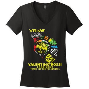 Vr 46 Valentino Rossi 19962021 Thank You For The Memories Women's V-Neck T-Shirt