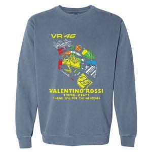 Vr 46 Valentino Rossi 19962021 Thank You For The Memories Garment-Dyed Sweatshirt