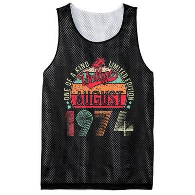 Vintage 49 Years Old August 1974 49th Birthday Mesh Reversible Basketball Jersey Tank