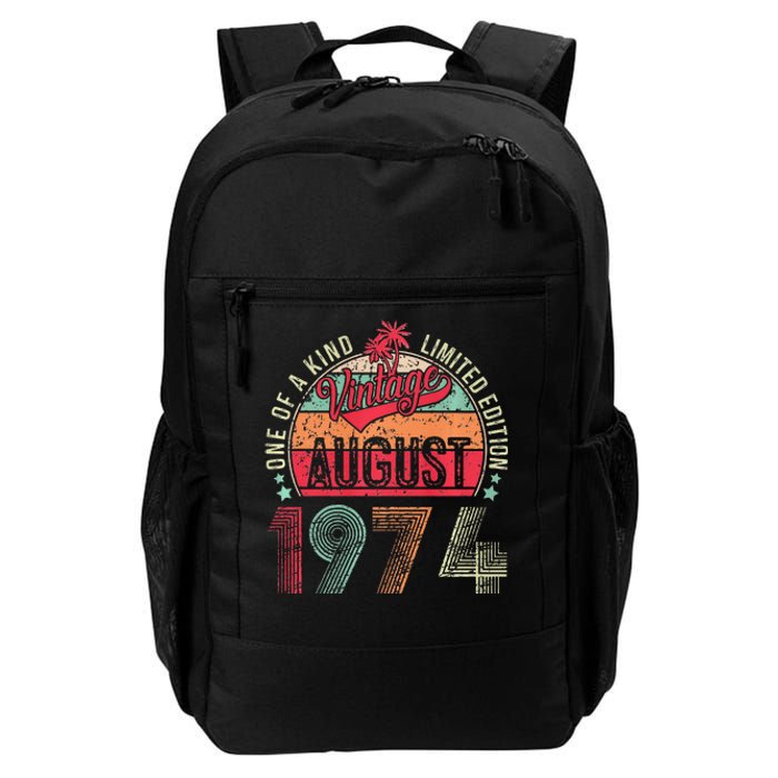 Vintage 49 Years Old August 1974 49th Birthday Daily Commute Backpack