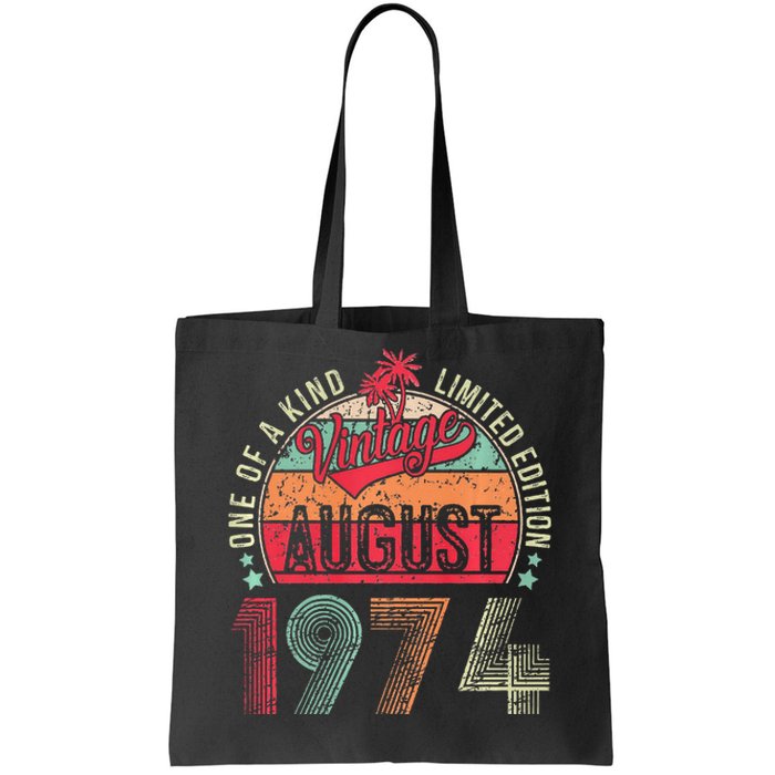 Vintage 49 Years Old August 1974 49th Birthday Tote Bag