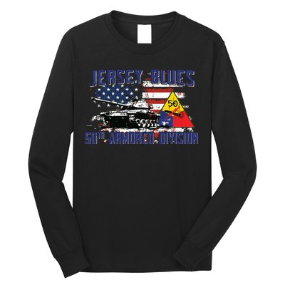 Veteran 50th Armored Division Jersey Blues Vintage Gifts Long Sleeve Shirt