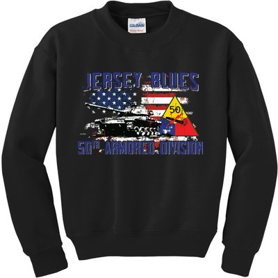Veteran 50th Armored Division Jersey Blues Vintage Gifts Kids Sweatshirt