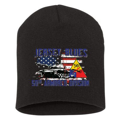 Veteran 50th Armored Division Jersey Blues Vintage Gifts Short Acrylic Beanie