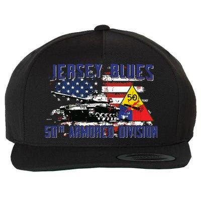 Veteran 50th Armored Division Jersey Blues Vintage Gifts Wool Snapback Cap