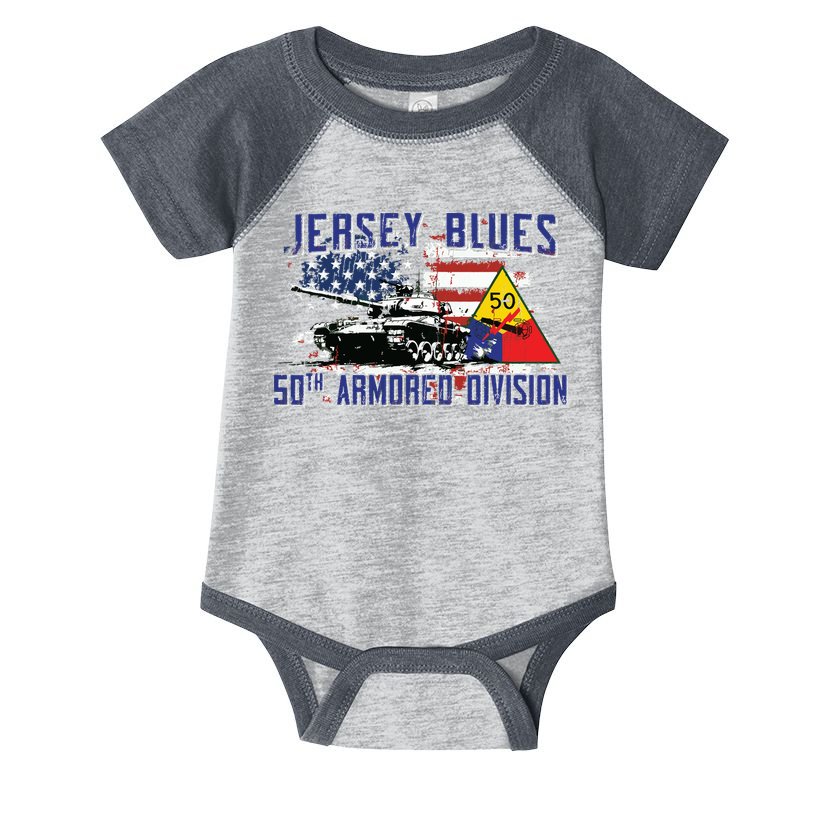 Veteran 50th Armored Division Jersey Blues Vintage Gifts Infant Baby Jersey Bodysuit