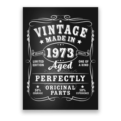 Vintage 50th Birthday Decorations M.e.n.s Funny 1973 50 Birthday Poster