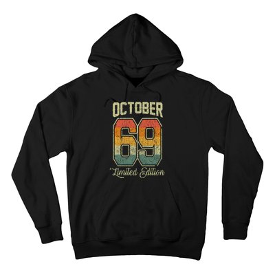 Vintage 52nd Birthday October 1969 Sports Jersey Hoodie