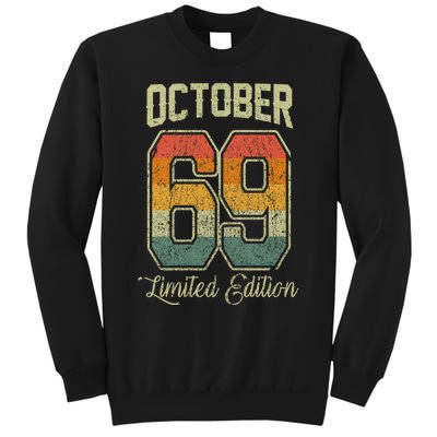 Vintage 52nd Birthday October 1969 Sports Jersey Sweatshirt