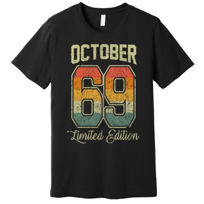 Vintage 52nd Birthday October 1969 Sports Jersey Premium T-Shirt