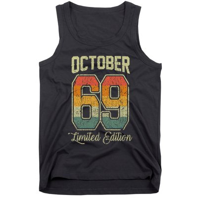 Vintage 52nd Birthday October 1969 Sports Jersey Tank Top