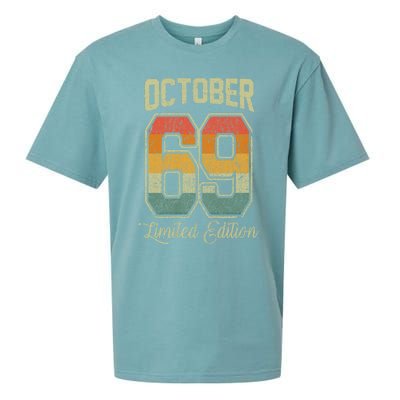 Vintage 52nd Birthday October 1969 Sports Jersey Sueded Cloud Jersey T-Shirt