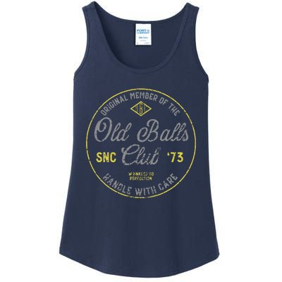 Vintage 50th Birthday Old Balls Club 1973 Old Man Turning 50 Ladies Essential Tank