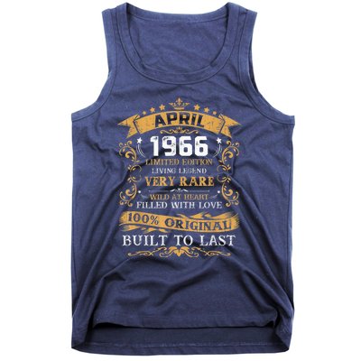 Vintage 55th Birthday April 1966 Shirt 55 Years Old Tank Top