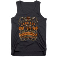 Vintage 52th Birthday January 1971 Birthday Tank Top