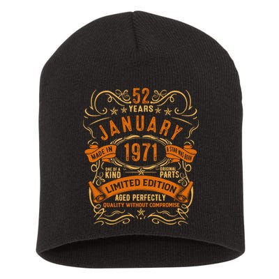 Vintage 52th Birthday January 1971 Birthday Short Acrylic Beanie