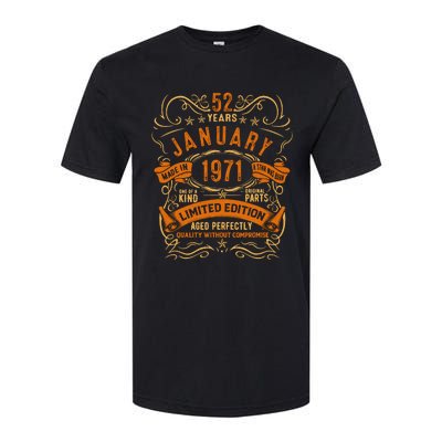 Vintage 52th Birthday January 1971 Birthday Softstyle® CVC T-Shirt