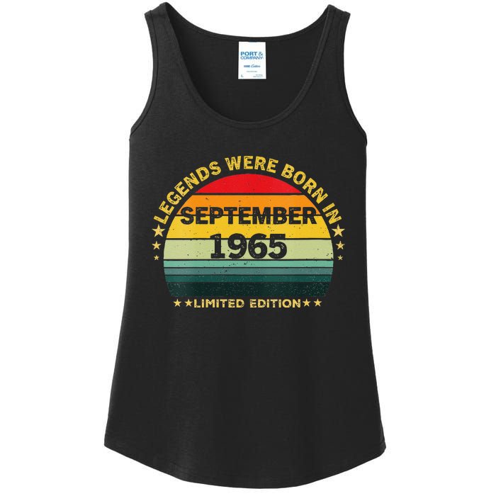 Vintage 59th Birthday Legends Were Born In September 1965 Ladies Essential Tank