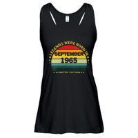 Vintage 59th Birthday Legends Were Born In September 1965 Ladies Essential Flowy Tank