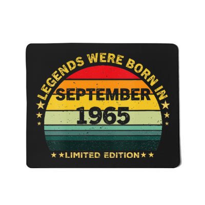 Vintage 59th Birthday Legends Were Born In September 1965 Mousepad