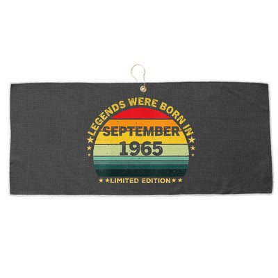 Vintage 59th Birthday Legends Were Born In September 1965 Large Microfiber Waffle Golf Towel