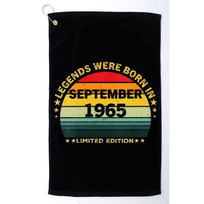 Vintage 59th Birthday Legends Were Born In September 1965 Platinum Collection Golf Towel