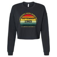 Vintage 59th Birthday Legends Were Born In September 1965 Cropped Pullover Crew