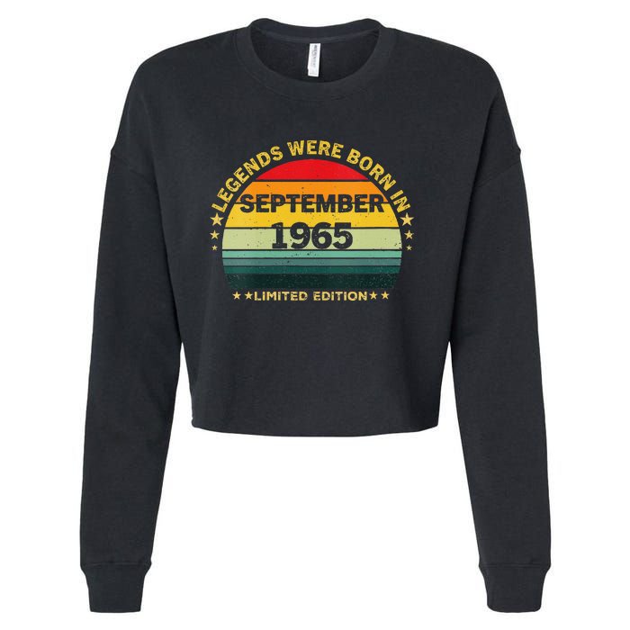 Vintage 59th Birthday Legends Were Born In September 1965 Cropped Pullover Crew