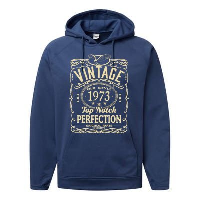 Vintage 50th Birthday top notch 1973 Performance Fleece Hoodie