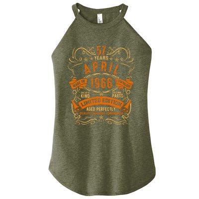 Vintage 57th Birthday April 1966 Birthday Women’s Perfect Tri Rocker Tank