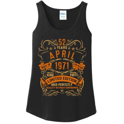 Vintage 52th Birthday April 1971 Birthday Ladies Essential Tank